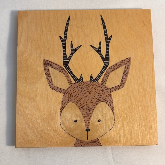 WOODLY 4 Wooden Wall Plaques With Depiction of Woodland Creatures Handcrafted - Picture 4 of 10